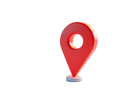 Stylish Red Map Pin Icon Representing Location Marking on 3D Rendered Background