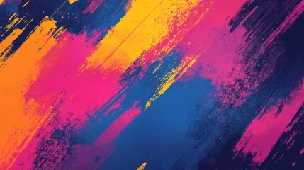 Obraz premium Abstract and Colorful Brush Background with Halftone Effect. Brush Stroke Illustration for Banner, Poster, or Sports Background. Scratch and Texture Elements For Design