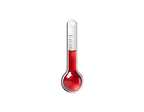 Thermometer with Red Liquid Indicating Temperature Measurement in a Scientific Context