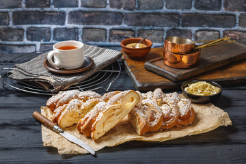 Almond braid with marzipan, Danish Almond braid