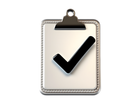 Classic Silver Clipboard with Checkmark: Perfect for Organizing Projects and Tasks Efficiently
