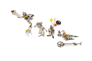 robot and man on transparent and white background