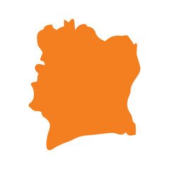 map of Ivory Coast orange icon