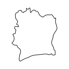 map of Ivory Coast line icon