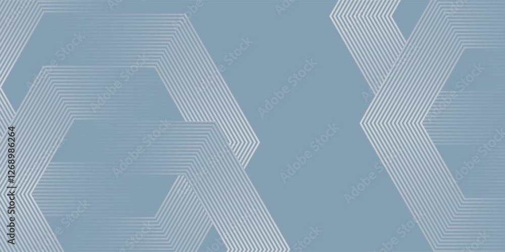 Sticker abstract hexagon lines on gray background. geometric stripe line art design modern, vector.