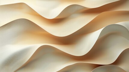 Obraz premium Abstract beige wavy surface with soft shadow patterns and textured layers