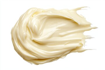 Swirled white chocolate smear, studio shot, isolated, dessert ingredient