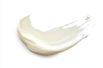 Creamy lotion swatch on white background, studio shot, beauty product