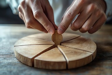 Businessperson Placing Last Piece Into Pie Chart, 