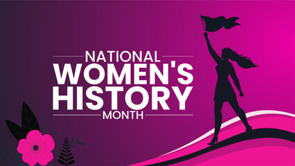 Empowering Women A Tribute to Women's History, Design templet, poster banner