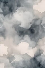 abstract, textured background with a watercolor style. It features a blend of soft, muted colors, primarily shades of gray and white, creating a cloudy or marbled effect.