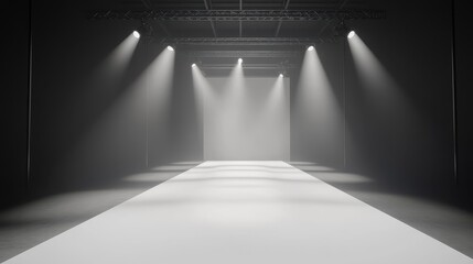 Obraz premium Minimalist Runway with Dramatic Lighting Effects