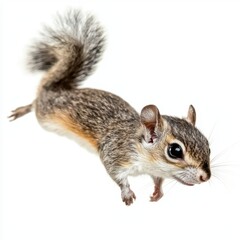 Obraz premium Flying squirrel gliding isolated on white