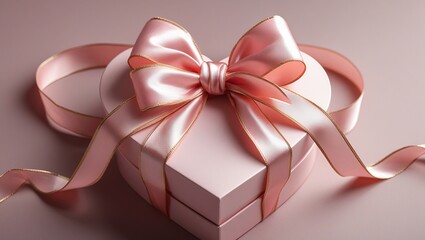 Delicate Heart Gift Box in Pastel Pink with Elegant Ribbon – Romantic Present