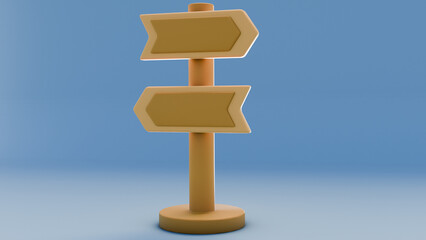 wooden direction guide with two different points