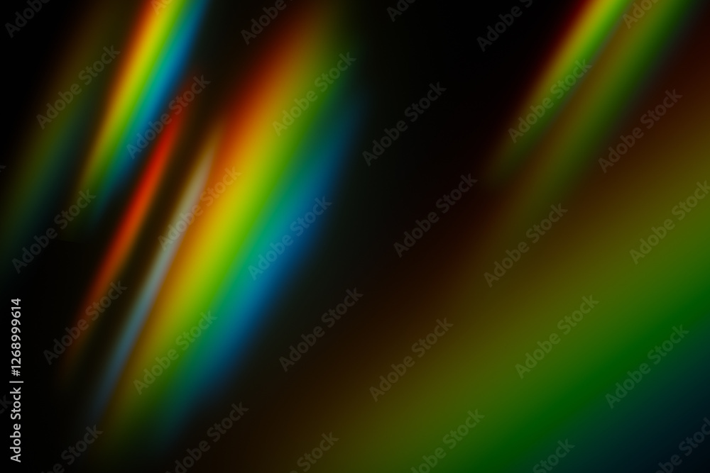 Aufkleber Abstract radiant light streaks with prism effect on dark background. 3D Rendering