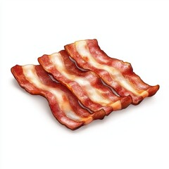 Obraz premium Bacon strips isolated on white