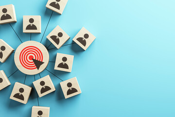 Business network and target concept. 3D Rendering