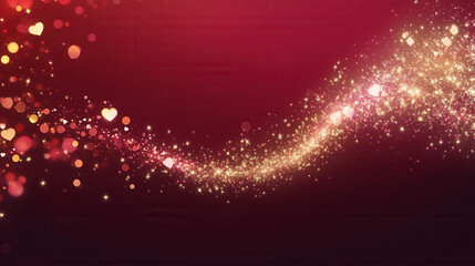 Sparkling heart-themed celebration abstract background digital art romantic vibe close-up view love concept