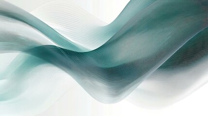 Abstract curved lines wave pattern overlay in dark teal blue-green colors for a modern Technology network abstract background.