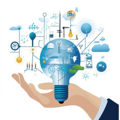 Innovative light bulb concept design business environment graphic art creative technology abstract viewpoint