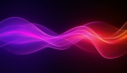 Abstract Blurred Gradient Background with Dark Purple Orange and Red Waves for Modern Design Projects.