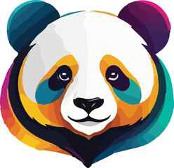 Panda Head Illustration vector design, Panda logo and icon Design, Colorful Panda vector design