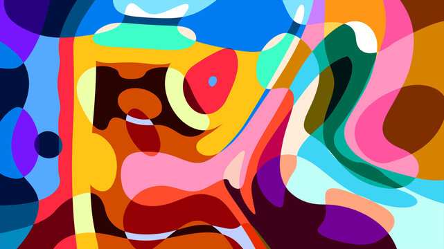 Colorful abstract psychedelic fluid background for summer music festival	