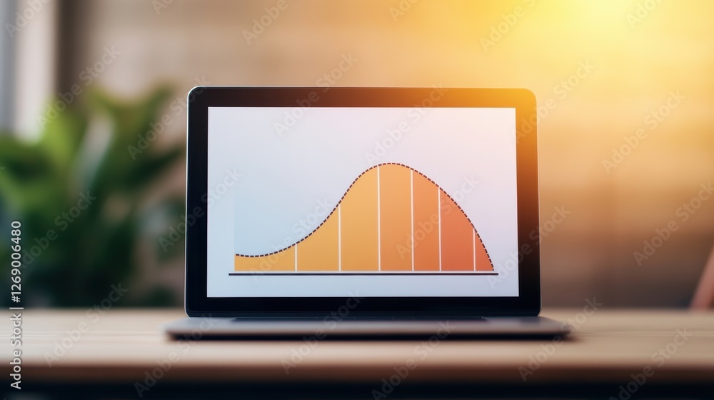 Poster Normal Distribution Curve Displayed on Laptop Screen 