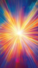 Obraz premium Radiant Burst of Light, A Colorful Explosion of Energy and Motion