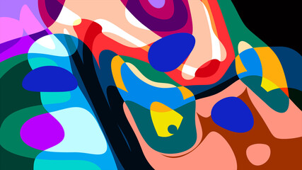 Colorful abstract psychedelic fluid background for summer music festival	