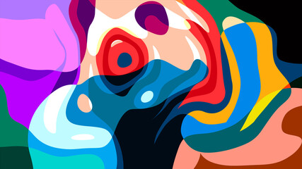 Colorful abstract psychedelic fluid background for summer music festival	