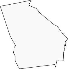 Fototapeta premium Georgia State Map - Outline Vector SVG Illustration