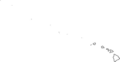 Hawaii State Map - Outline Vector SVG Illustration
