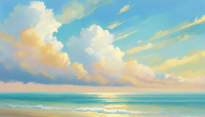 Obraz premium Cool pastel sea background - 멋진 파스텔 바다 배경