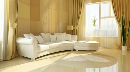 Sunlit Modern Living Room Interior Design