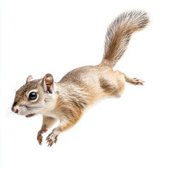 Obraz premium Flying squirrel gliding isolated on white