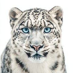 Snow leopard isolated on white