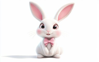 Obraz premium Adorable bunny statue for Easter decor isolated on white