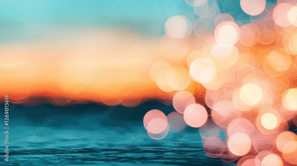 Poster soft focus abstract background with pastel colors and bokeh effect