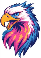 Obraz premium Vibrant eagle illustration featuring bold colors and striking details