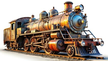 Naklejka premium Vintage Steam Train PNG Transparent Background - Antique Locomotive Clipart for Design Projects