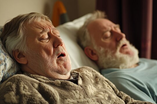 Angry Woman Trying To Sleep With Snoring Man, 