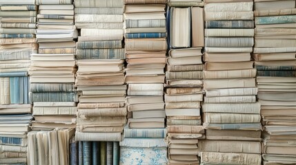 Stack of Vintage Books - Antique Literature Background