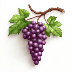 Fototapeta premium Grape vine isolated on white