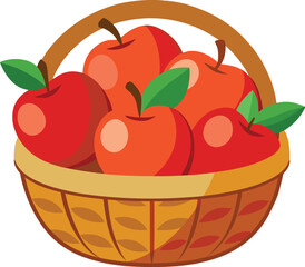 Basket of Fresh Apples Fruit vector, vector and illustration, vector style