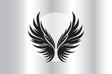 silhouette of wings in black and white