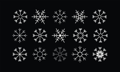 set of Snow Icons. Snowflakes Vector Icons. Winter Icons. Snow or Snowflake symbol. Snow. Snowflakes