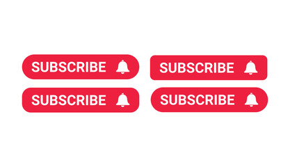Like, Comment, Share and Subscribe Icon Vector illustration. Set of subscribe button icons bell, like, comment, share sign for channel, blog, social media. Subscribe icon isolated on white background.
