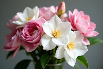 Pinkish-white gardenia gerdenia flowers in a delicate floral arrangement, flowers, centerpiece